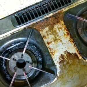 コンロのこげつきが落ちない