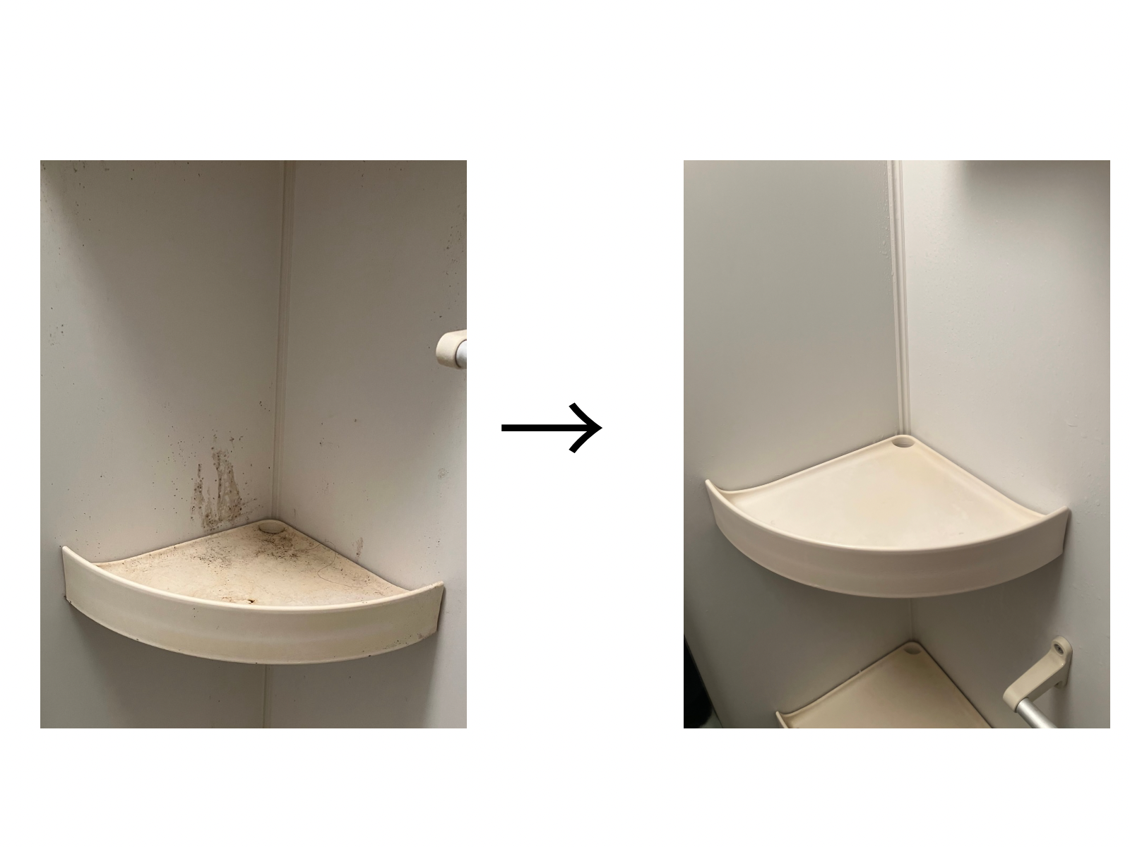 お風呂場の多難の汚れと洗浄後のビフォーアフター