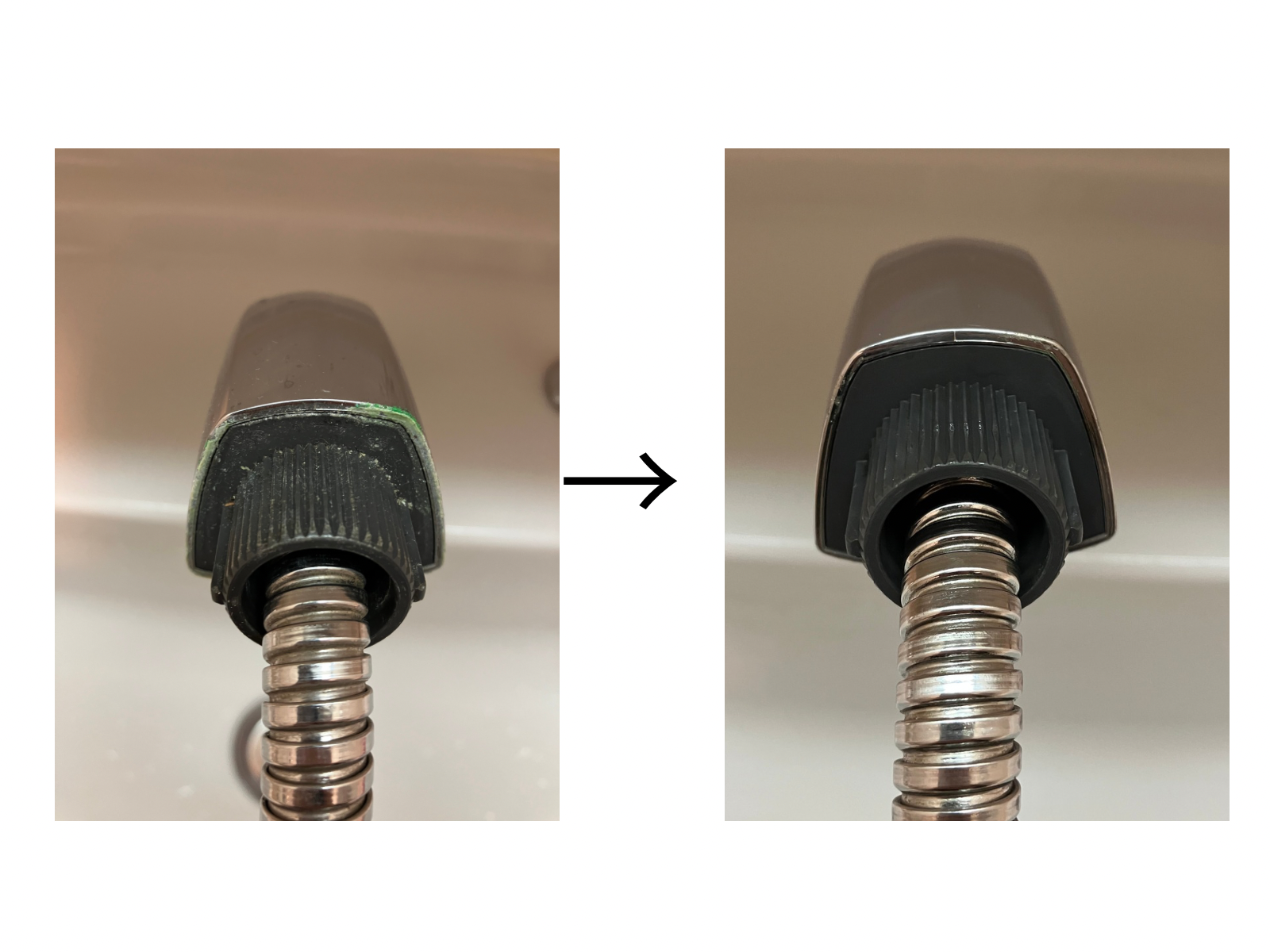 洗面所の水アカ、錆をきれいに洗浄した様子