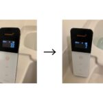 ルミテスターを使い追い炊き配管の汚れを測定します。洗浄後は数値が低くなったことがわかります。